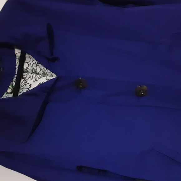 ELLEN TRACY Supreme Women's Royal Blue Trench Coat - Picture 5 of 13